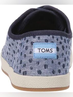 Toms Size 7 Women’s Casual Navy Blue Polka Dot Lace-Up Sneakers